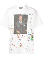 Mostly Heard Rarely Seen t-shirt Portrait à effet taches de peinture - Blanc