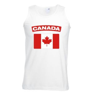 Canada vlag mouwloos shirt wit heren 2XL  -