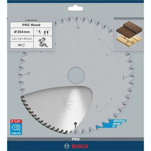 Bosch Professional Cirkelzaagblad voor Hout | PRO Wood | Ø 254mm Asgat 30mm 80T - 2608640437