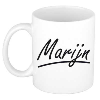 Naam cadeau mok / beker Marijn met sierlijke letters 300 ml