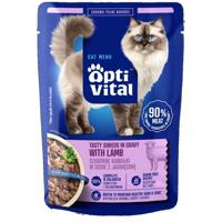 OPTIVITAL Tasty shreds in gravy with lamb - nat kattenvoer - 85g