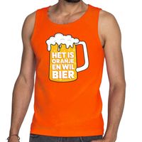 Oranje Het is oranje en wil bier tanktop/mouwloos shirt heren