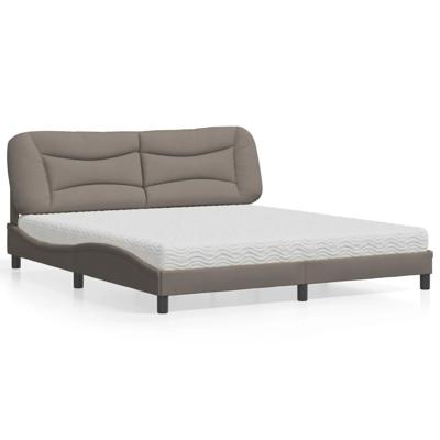 Bed met matras stof taupe 180x200 cm