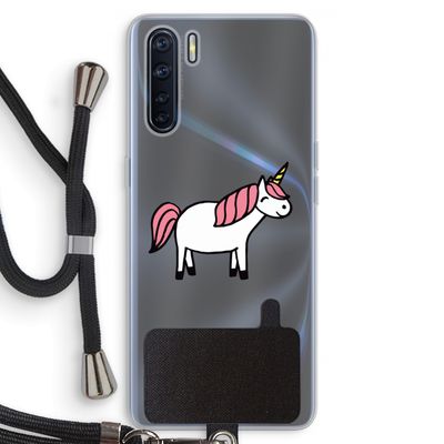 Eenhoorn: Oppo A91 Transparant Hoesje met koord