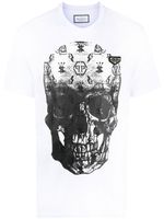 Philipp Plein t-shirt à imprimé tête de mort - Blanc