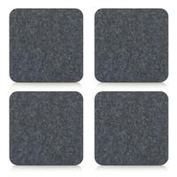 4x Onderzetter - antraciet grijs - vilt - 10 x 10 cm - voor glazen - voor op tafel