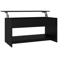 The Living Store Salontafel - Zwart - 102 x 50 x 52.5 cm - Bewerkt hout - thumbnail