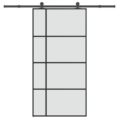 Schuifdeur met beslag 102,5x205 cm ESG-glas en aluminium