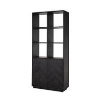 Richmond Boekenkast Blackbone Brass, 220 x 100cm - Zwart