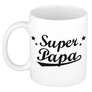 Super papa cadeau mok / beker voor Vaderdag 300 ml - feest mokken