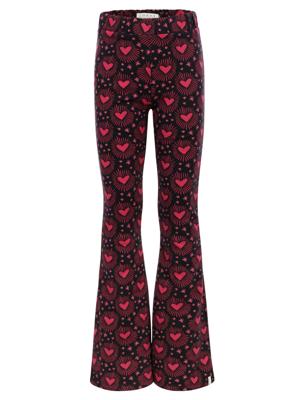 LOOXS Little winter velvet sweat broek meisjes - bruin - harten