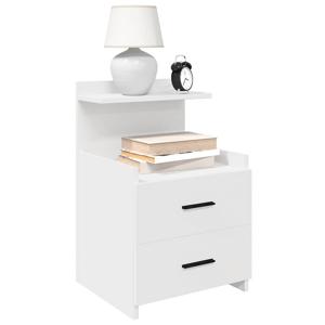 Nachtkastjes 2 st met 2 lades 40x36,5x62 cm wit