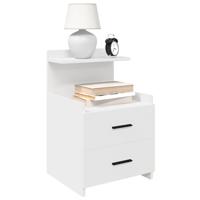 Nachtkastjes 2 st met 2 lades 40x36,5x62 cm wit