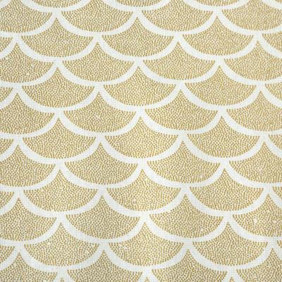 Decoratie stof/tafelloper - goud?- katoen/polyester?- 200 x 40 cm?- schubben