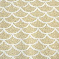 Decoratie stof/tafelloper - goud?- katoen/polyester?- 200 x 40 cm?- schubben