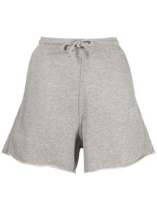 GANNI short à logo brodé - Gris