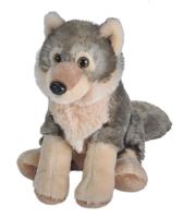 Pluche wolf knuffel 16 cm   -