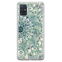 Samsung Galaxy A71 siliconen hoesje - Mandala blauw