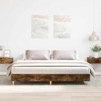 Bedframe zonder matras 200x200 cm spaanplaat gerookt eiken