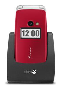 Primo by DORO 413 Senioren clamshell telefoon Met laadstation, SOS-knop Rood