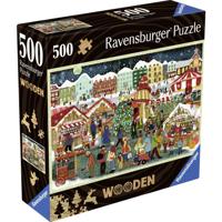 Ravensburger 12001539 RAVENSBURGER - Wooden Puzzle - Weihnachtsmarkt 500 Teile Aantal puzzelstukjes: 500