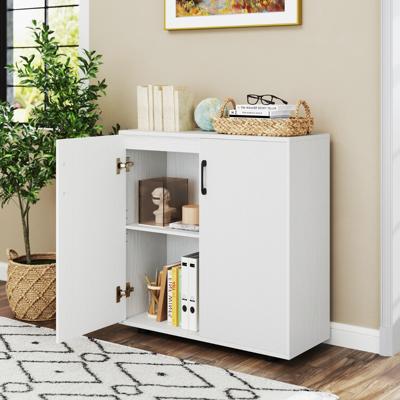 2-Deurs Opbergkast Moderne Accentkast met Verstelbare Plank Schoenenopbergorganizer met 2 Anti-Kantelkits voor Keuken Hal