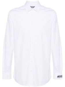 Moschino logo-embroidered cotton shirt - Blanc