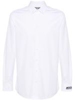 Moschino logo-embroidered cotton shirt - Blanc - thumbnail