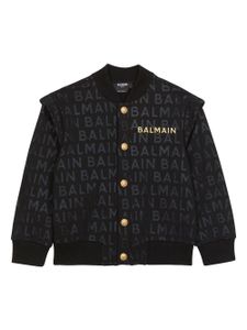 Balmain Kids veste en coton à logo imprimé - Noir