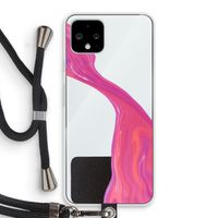 Paarse stroom: Pixel 4 Transparant Hoesje met koord