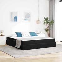 Opbergbed met matras met matras Zwart 180 x 200 cm Fluweel