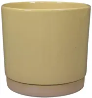TS Collection bloempot saske keramiek 16x15cm pastelgeel