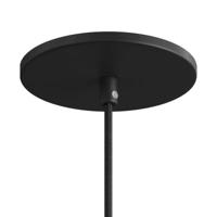 Plafondkap flush zwart platte pafondkap 1 uitgang 126mm