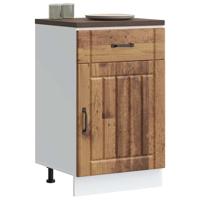 Keuken onderkast Lucca bewerkt hout oud houtkleurig