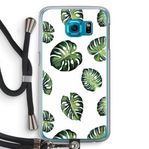 Tropische bladeren: Samsung Galaxy S6 Transparant Hoesje met koord