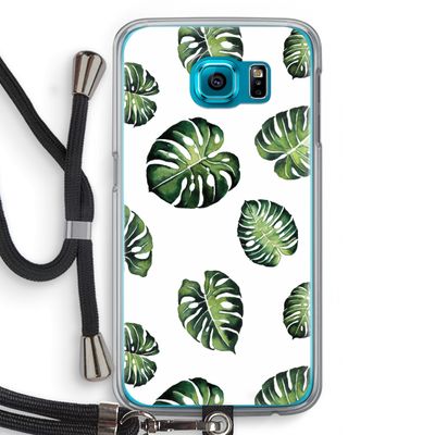 Tropische bladeren: Samsung Galaxy S6 Transparant Hoesje met koord