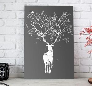 Canvas schilderij herten Boom hert