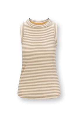 Pip Studio Trinity Top Mouwloos Little Sumo Stripe Zand XXL