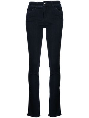 Emporio Armani pantalon slim à taille haute - Bleu