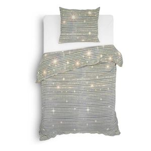 Heckett & Lane Noah flanel dekbedovertrek - 1-persoons (140x200/220 cm + 1 sloop) - Flanel - Starry Grey