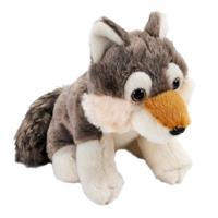 Wolven knuffels bruin met grijs 13 cm