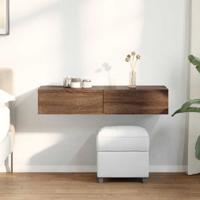 Wandschap met lades 100x36x19cm bewerkt hout bruin eikenkleurig