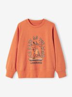 Jongenssweater Basics met grafische motieven abrikoos - thumbnail