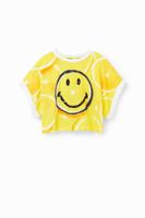 Cropped T-shirt met citroenen en Smiley® - YELLOW - 9/10