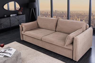 Design slaapbank APARTMENT 215cm taupe corduroy 3-zits bank - 44502