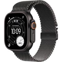 Apple Watch Ultra 3 GPS + Cellular - 49 mm - Zwarte titanium kast - Zwarte titanium Milanese Loop-band - Medium