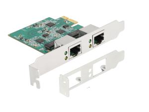 DeLOCK PCI Express x1 Card to 2 x RJ45 2.5 Gigabit LAN RTL8125 netwerkadapter