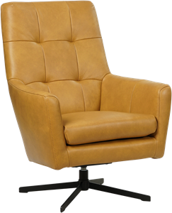 Cognac leren moderne draaifauteuil Central - Granada leer Amber (cognac leer)