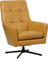 Cognac leren moderne draaifauteuil Central - Granada leer Amber (cognac leer)