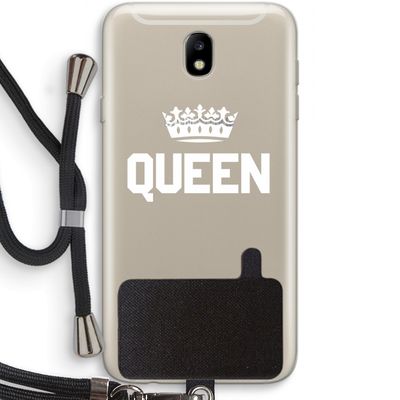 Queen zwart: Samsung Galaxy J7 (2017) Transparant Hoesje met koord